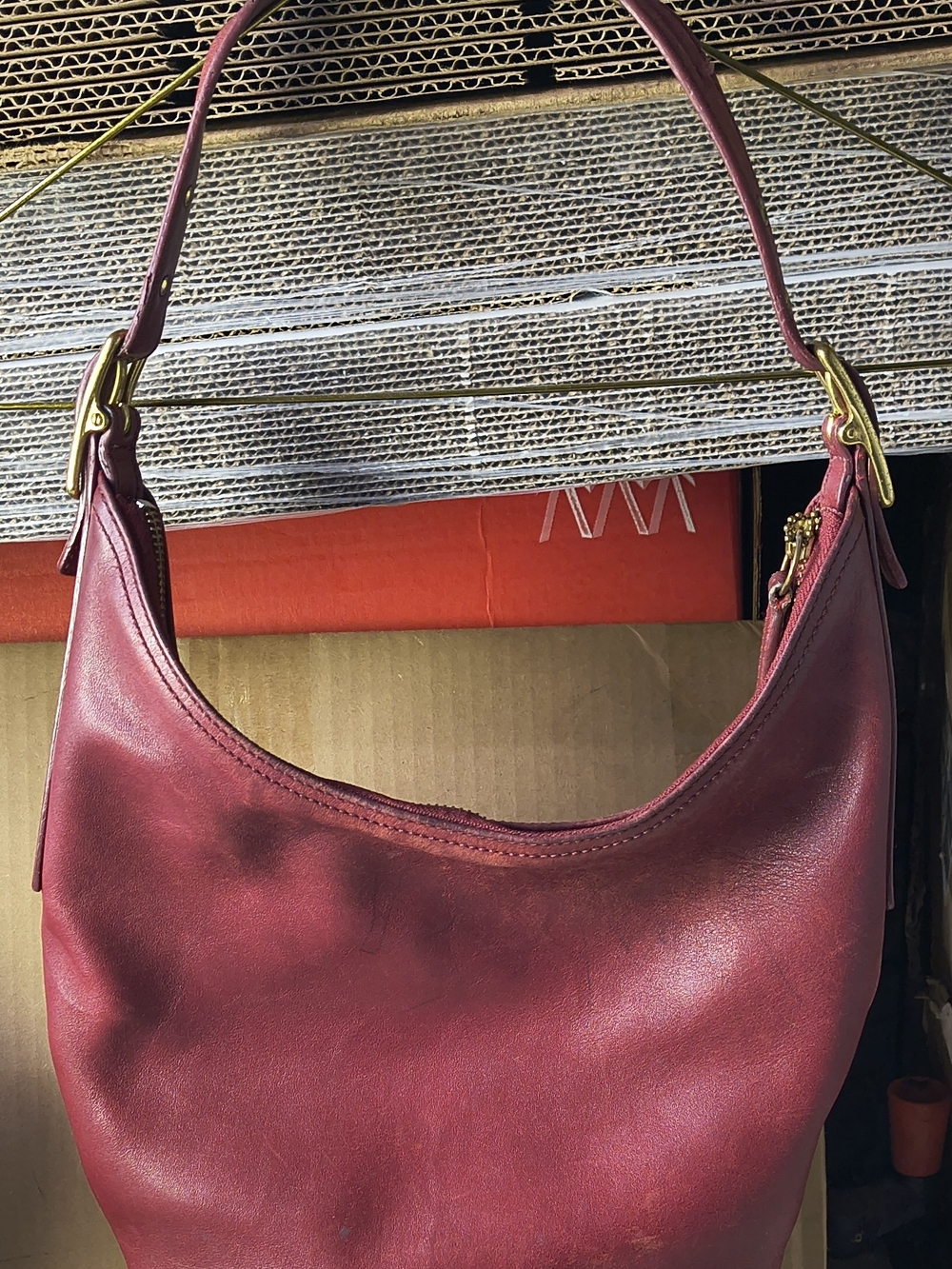 Vintage Coach Red Legacy West Hobo Bag 9823